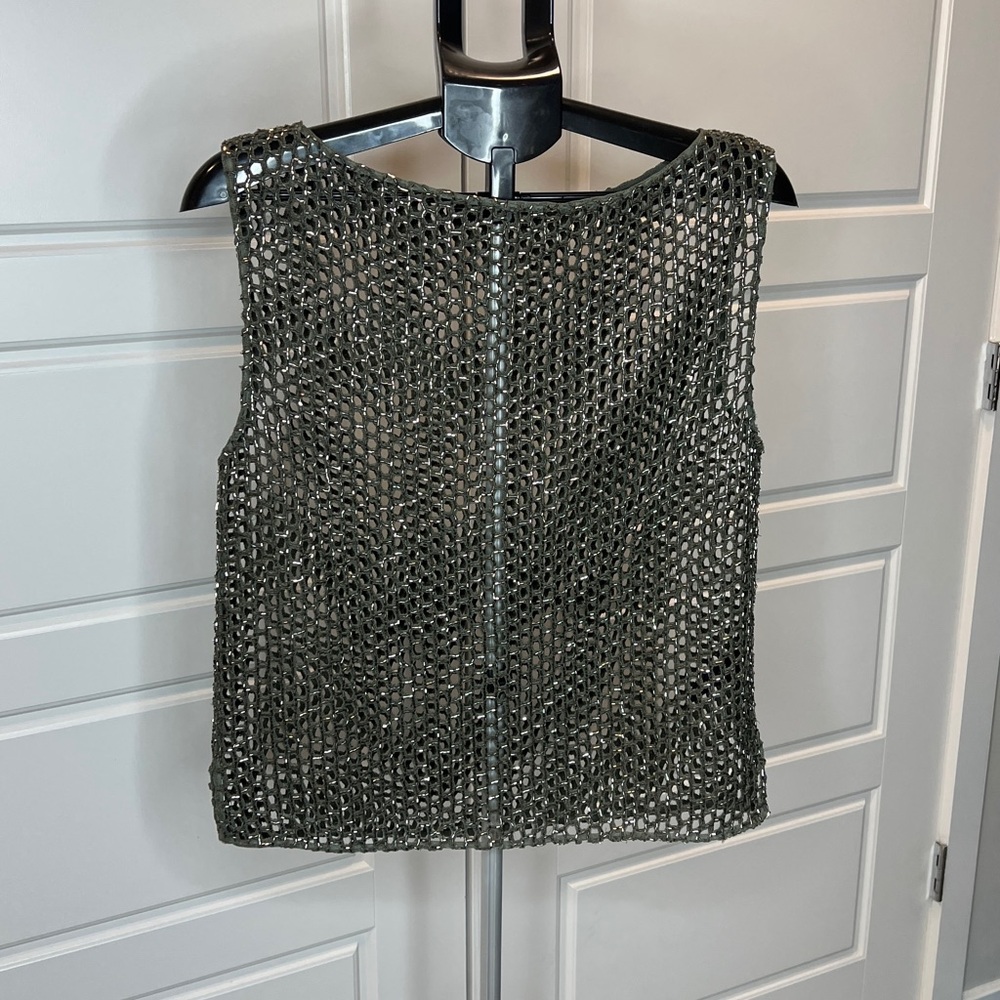 All Saints Metallic Gray Tank Top